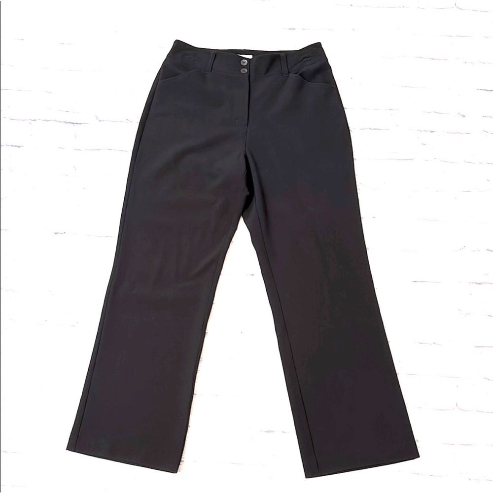 Chico’s Wide Leg Black Dress Pants High Rise Women’s Trousers Size 8 Short